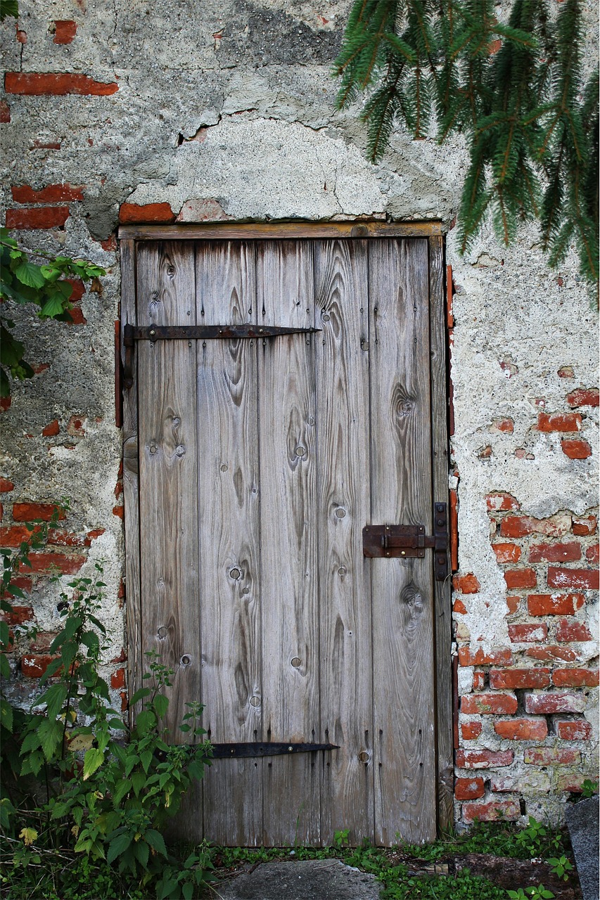 wooden door wooden gate lapsed free photo