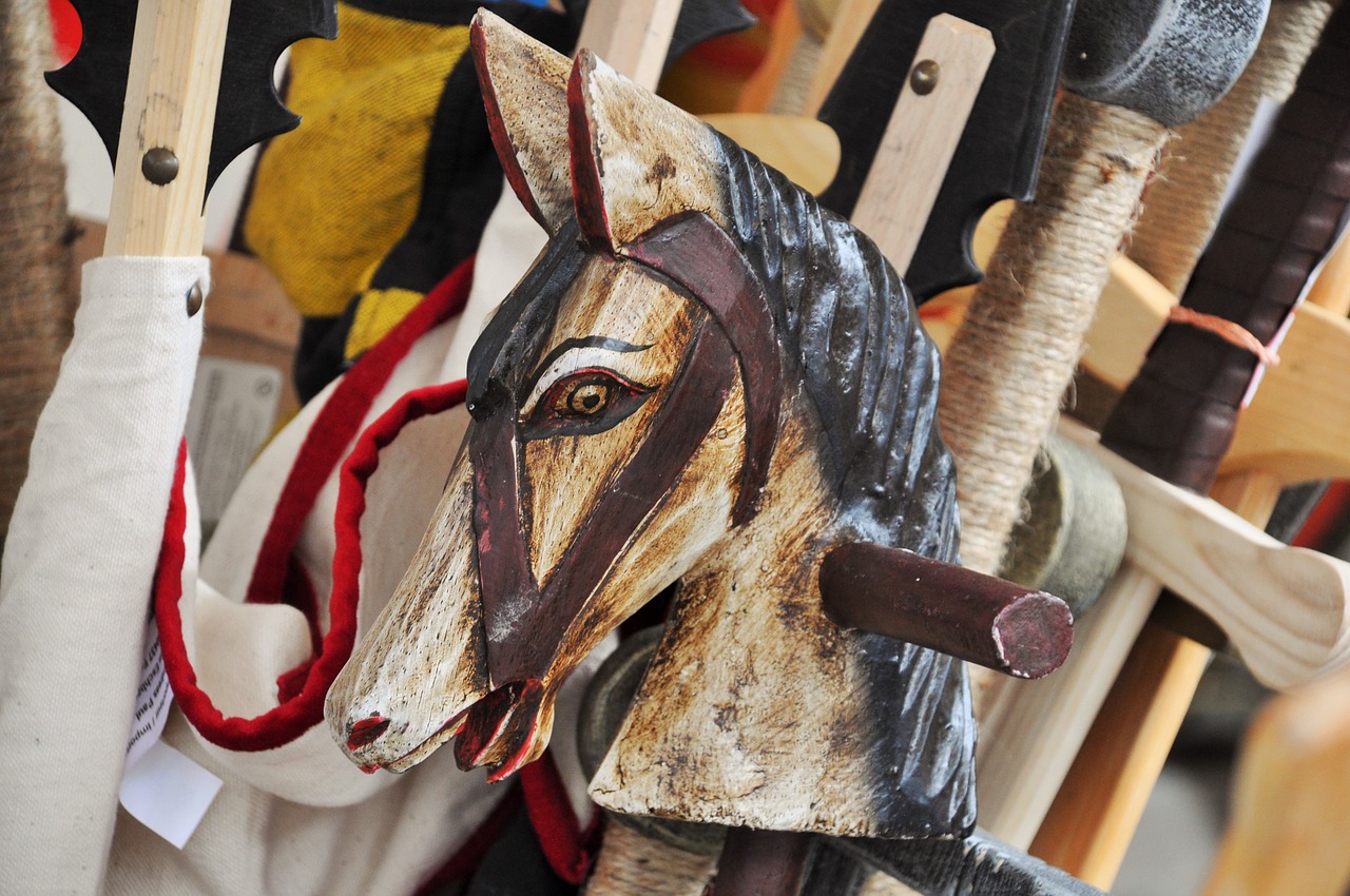 wooden horse games swords free photo