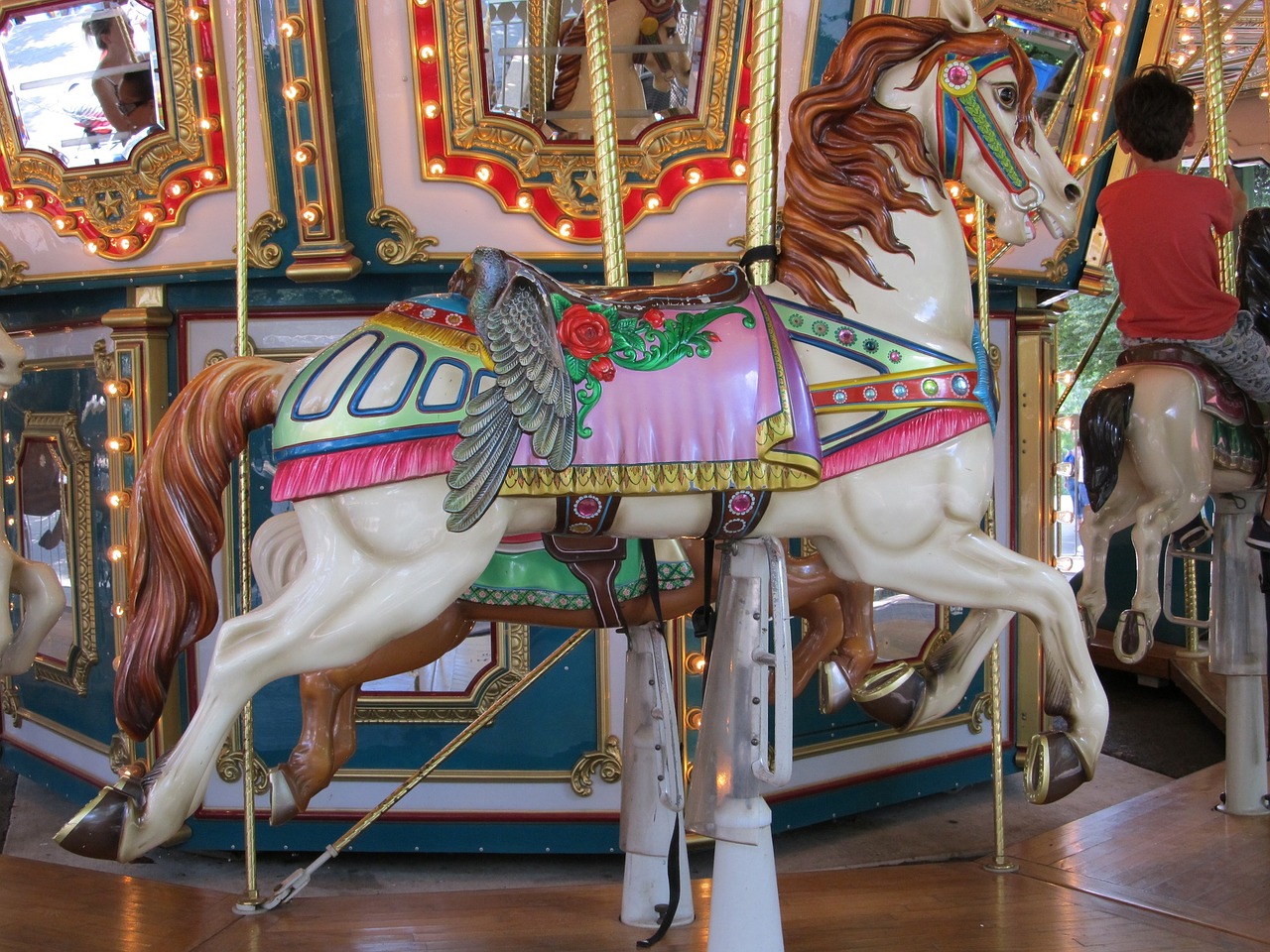 wooden horse carousel merry go round free photo