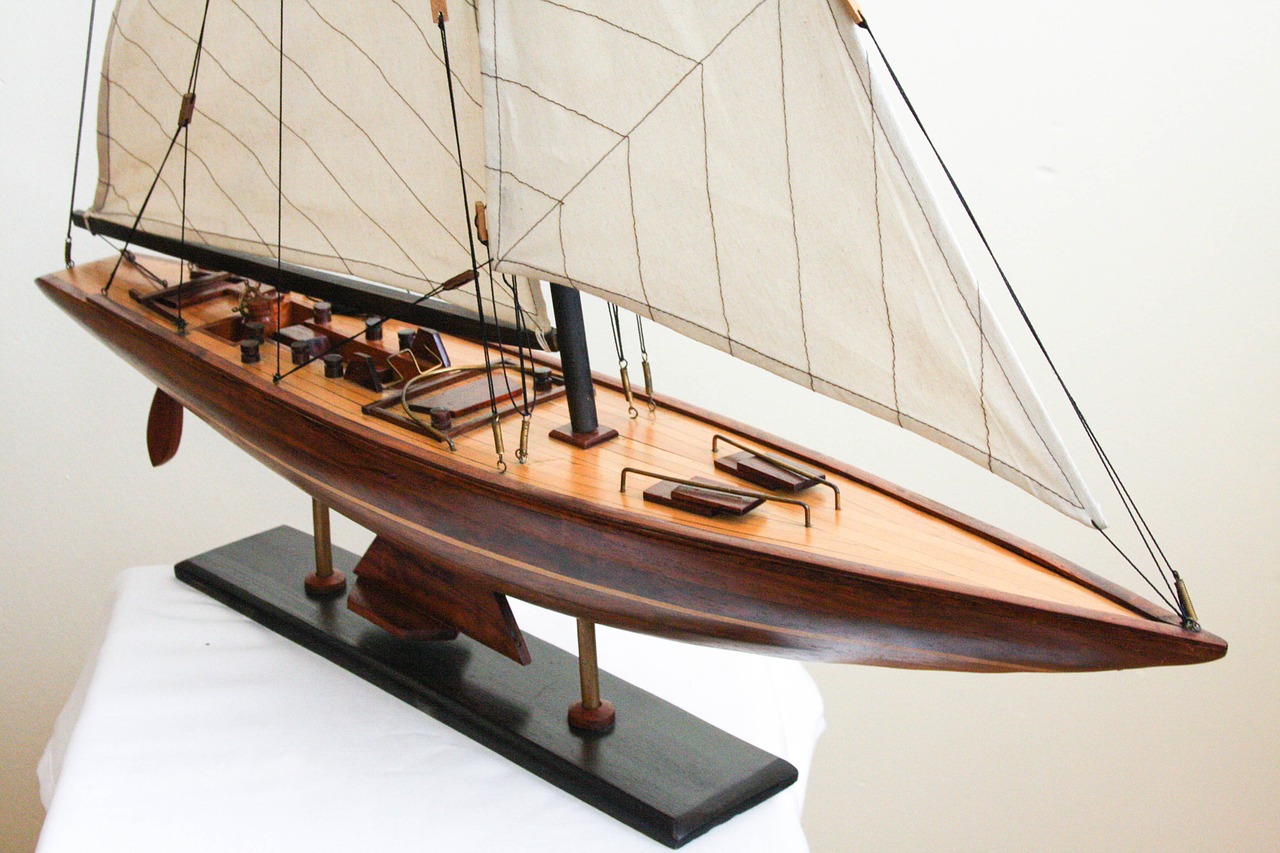 wooden model boat model of the famous wooden yacht shamrock free photo