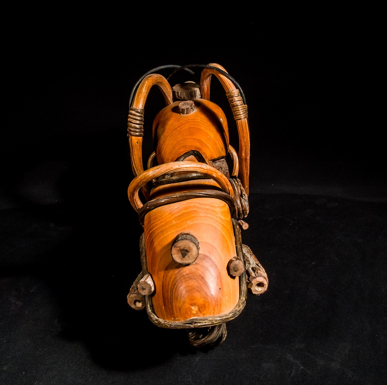 wooden motorcycle wood model art from thailand free photo