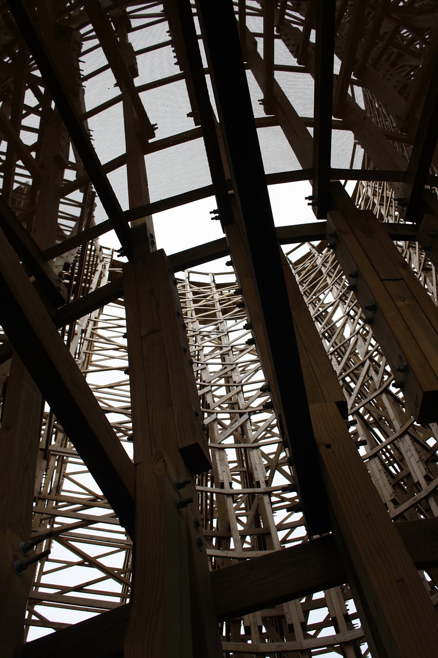 wooden rollercoaster roller coaster truss free photo