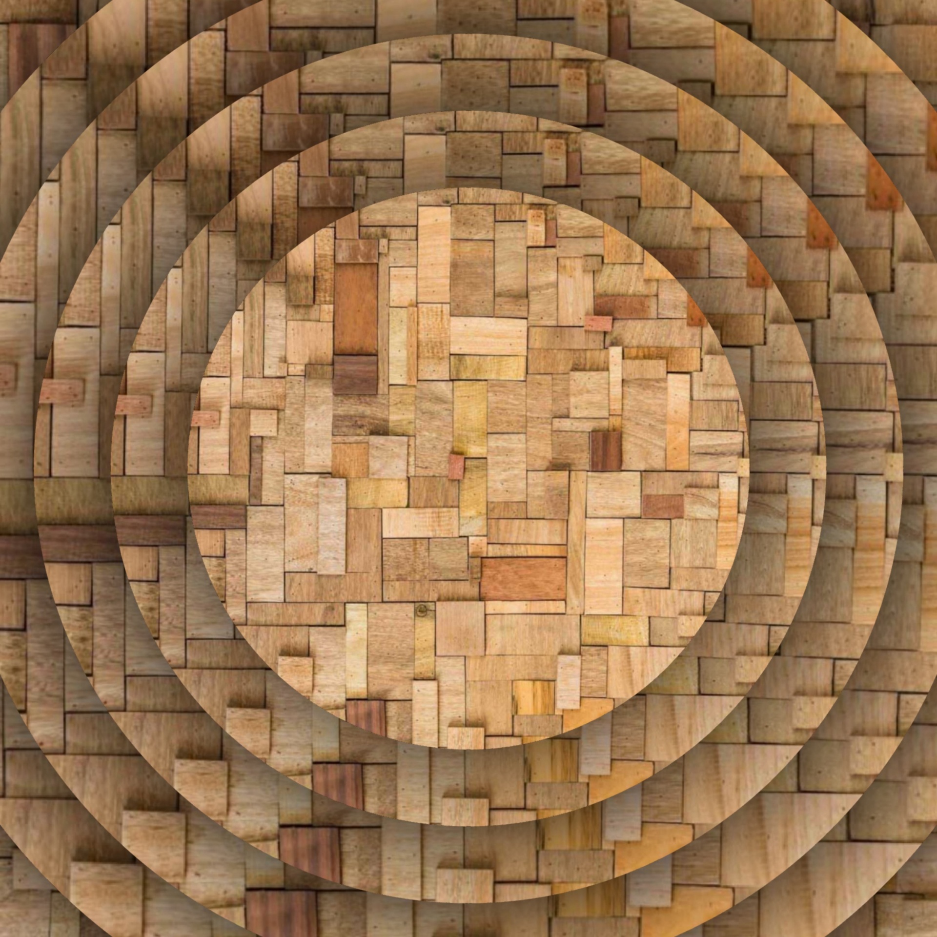 wallpaper concentric wooden free photo