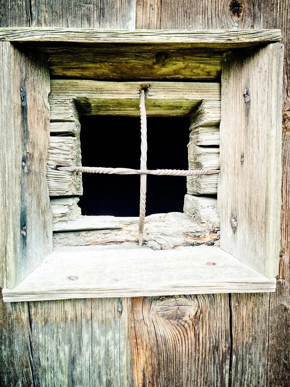 wooden windows weathered old free photo