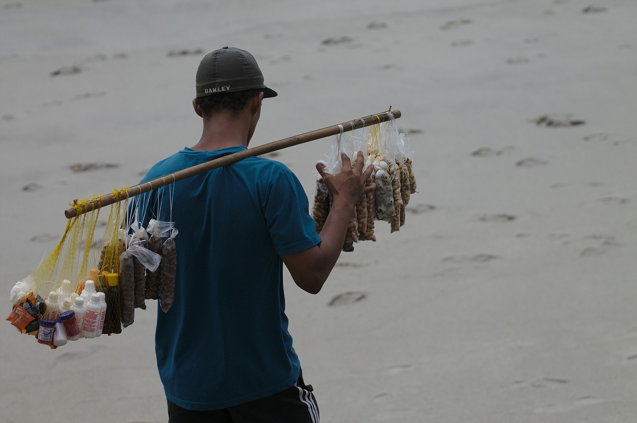 work beach seller free photo