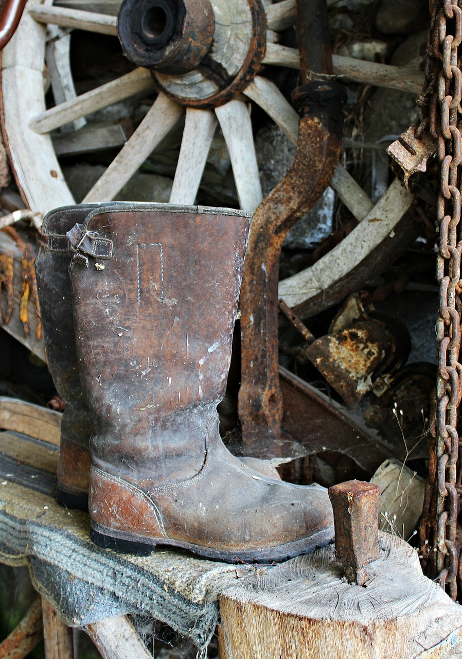 work boots still life free photo