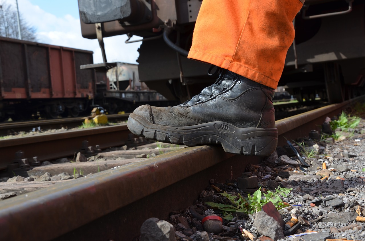 work shoes rail track free photo