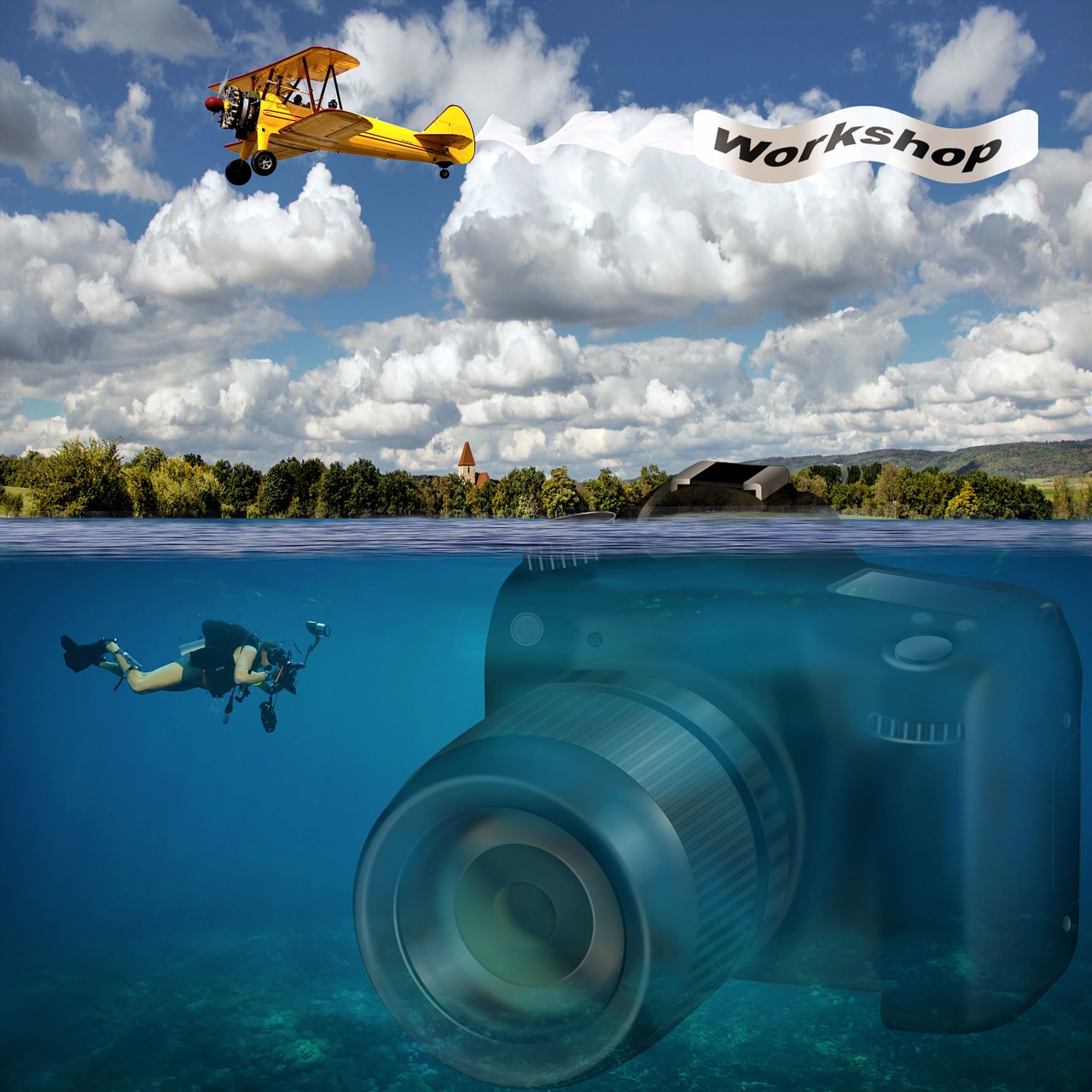 workshop camera divers free photo