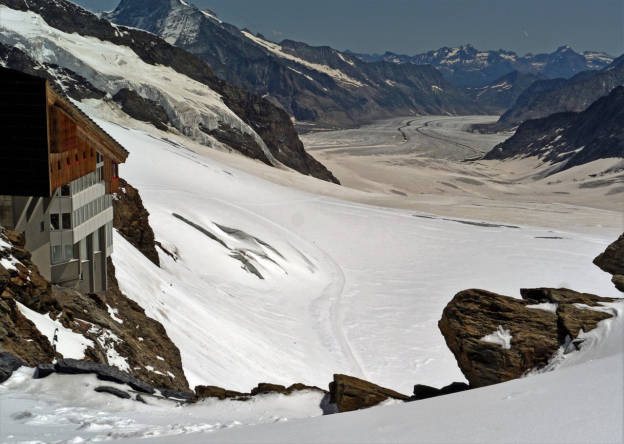 world natural heritage aletsch glacier jungfraujoch free photo