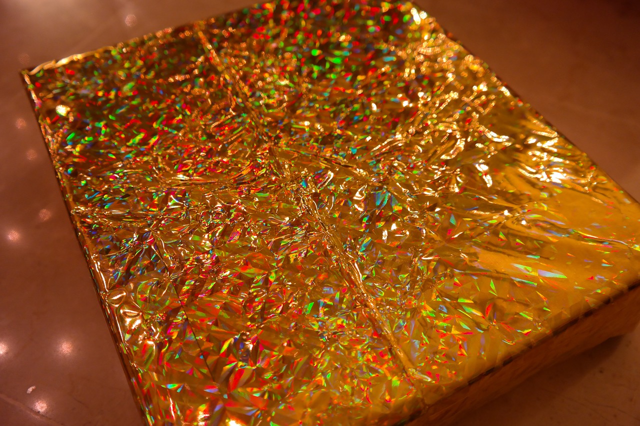 wrapping paper golden sparkling free photo