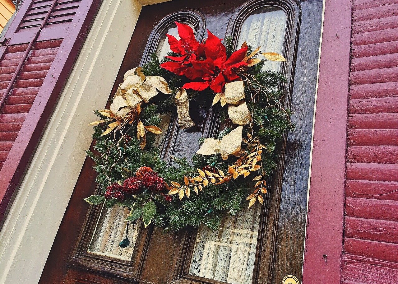 wreath door christmas free photo