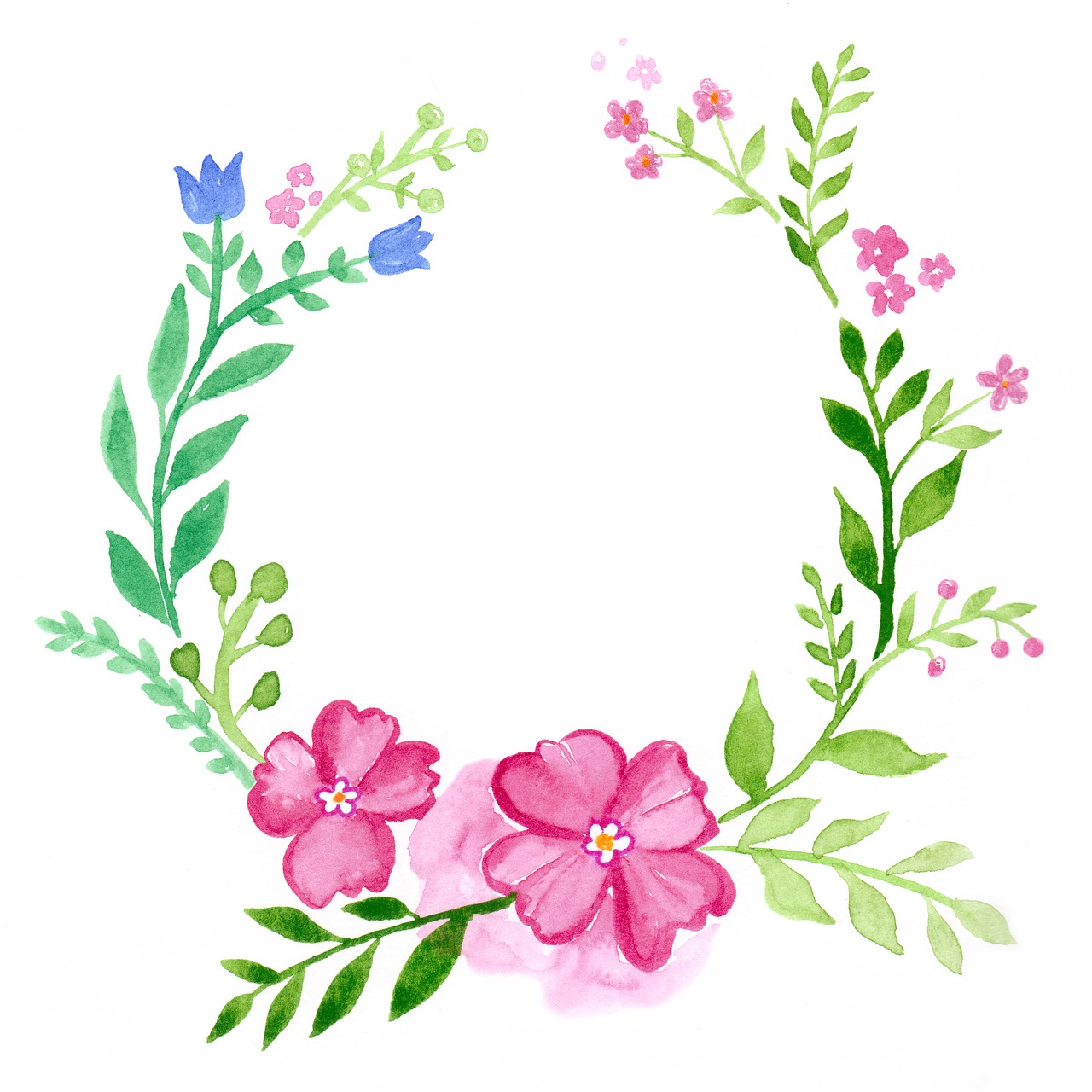 wreath floral watercolour free photo