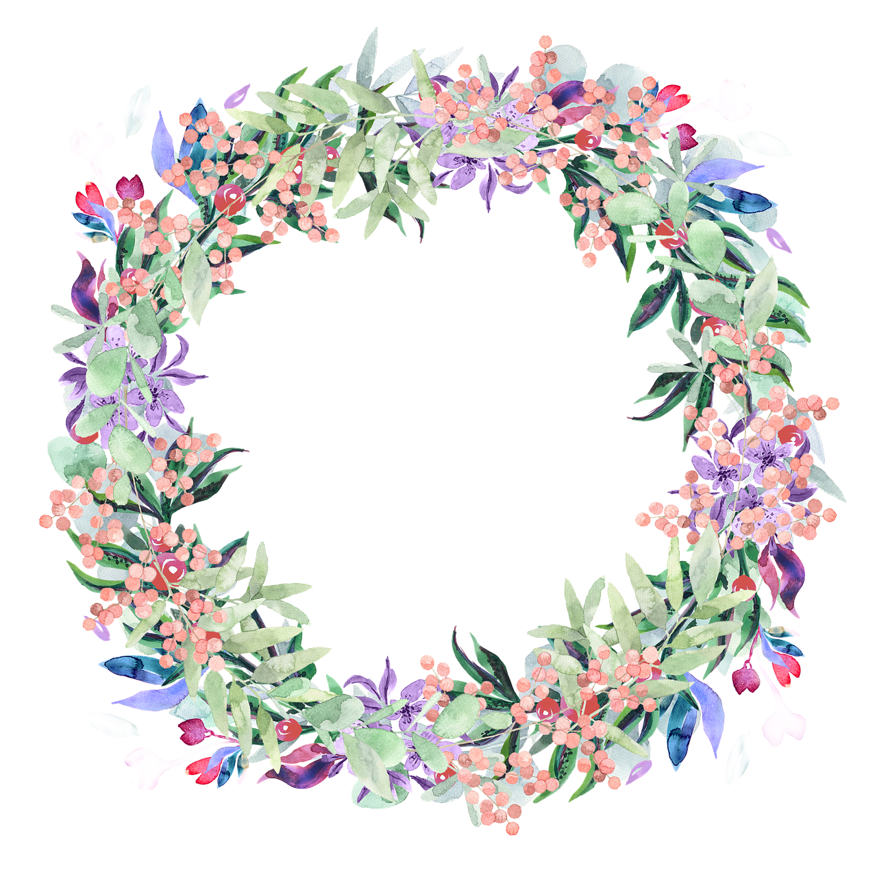 wreath  watercolor  floral free photo