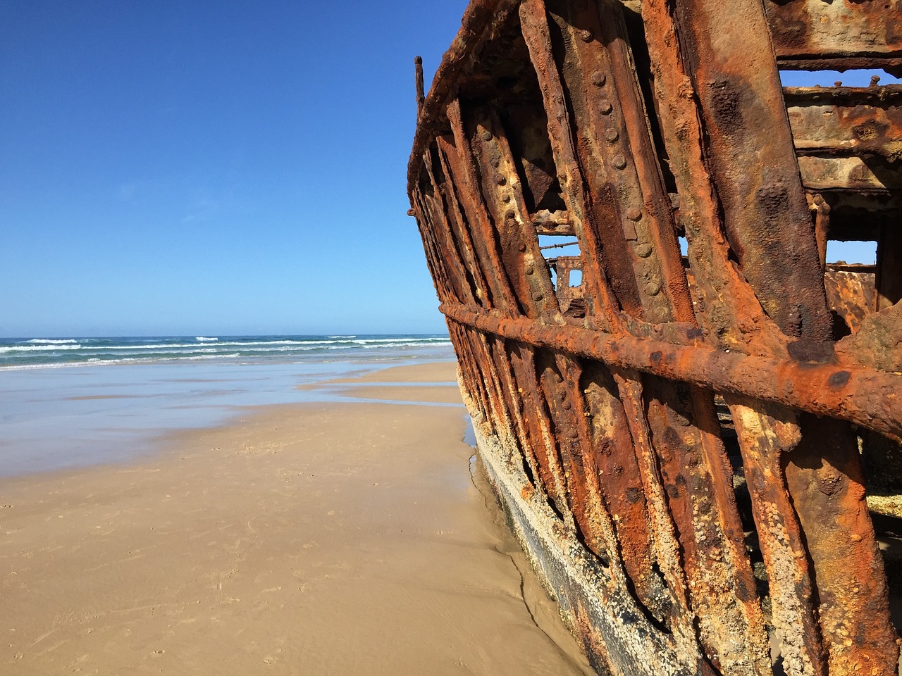 wreck beach ship free photo