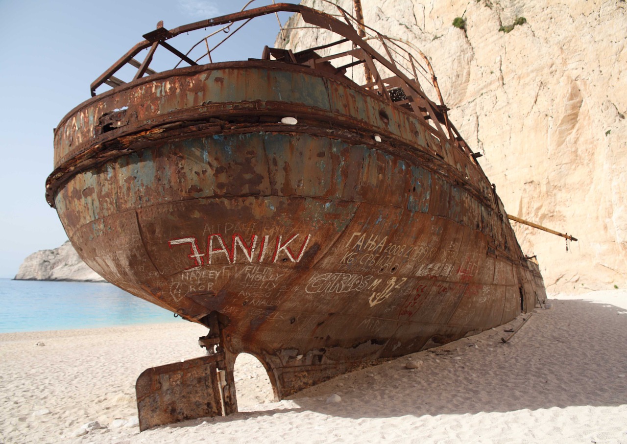 wreck  zakyntos  greece free photo