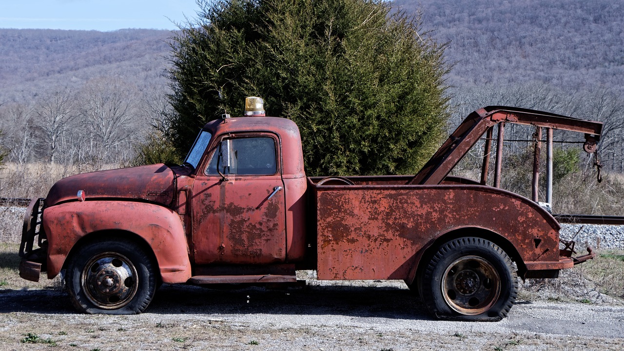wrecker tow truck antique free photo