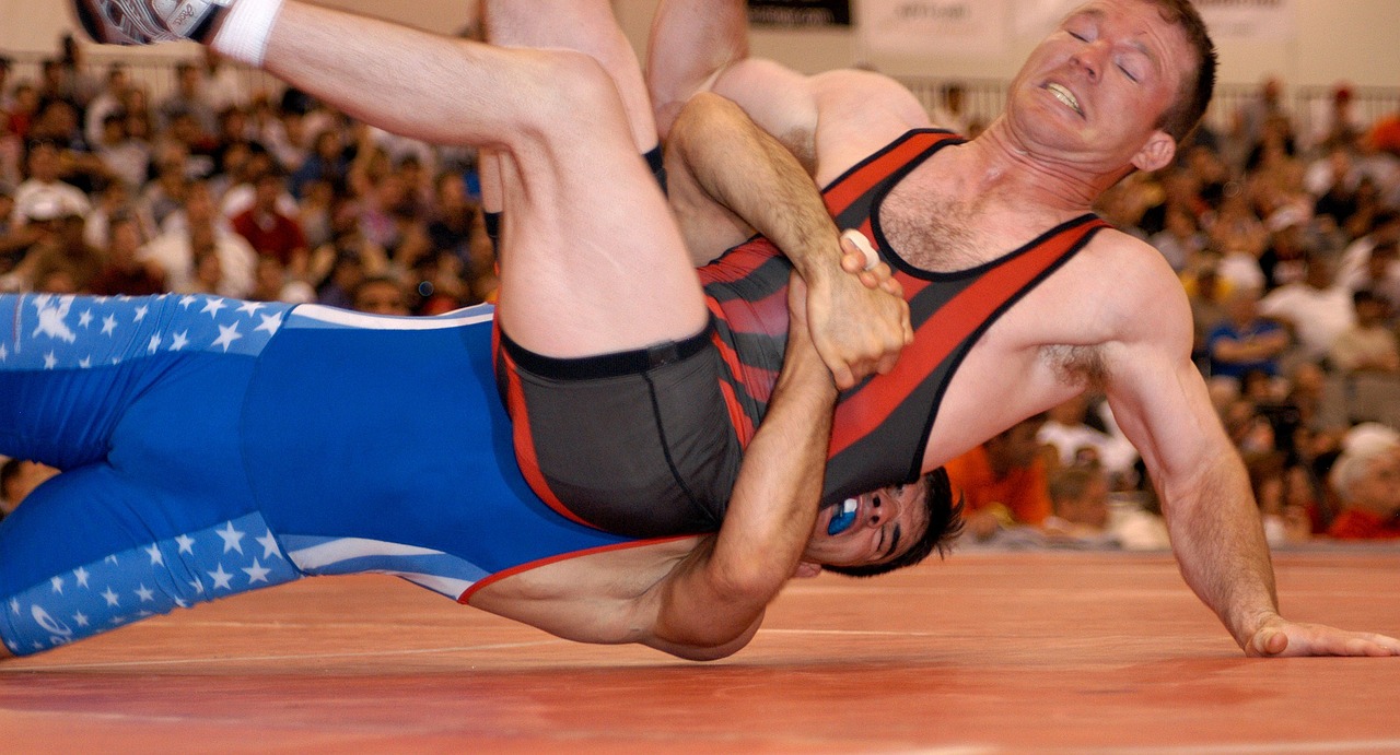 wrestlers wrestling competition free photo