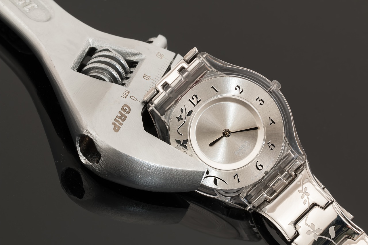 wristwatch shifting spanner time management free photo