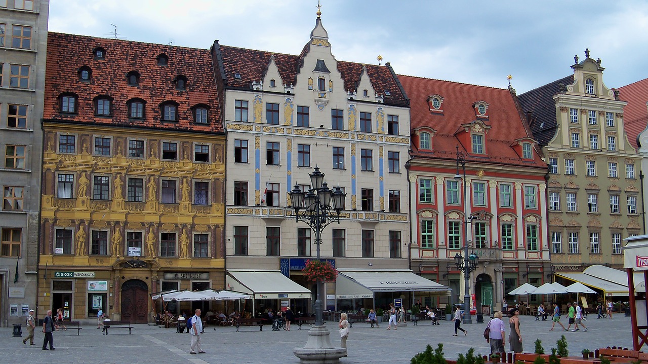 wroclaw piazza buildings free photo