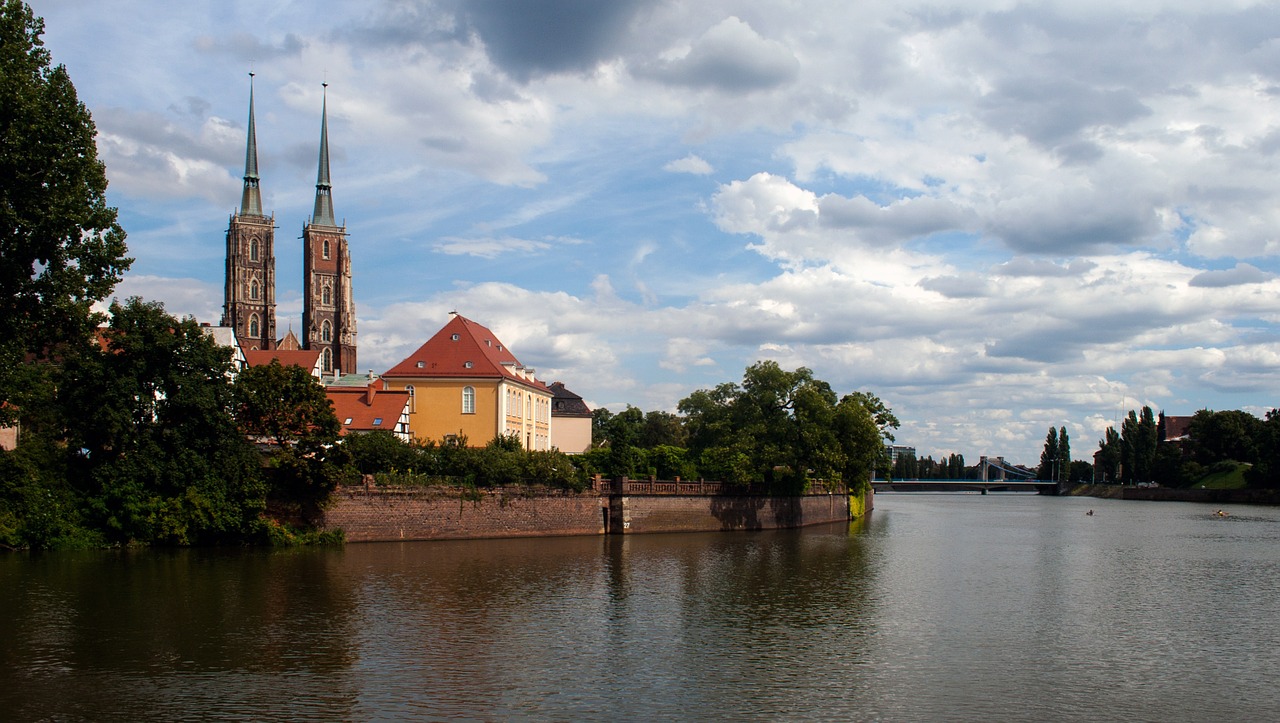 wroclaw church river free photo