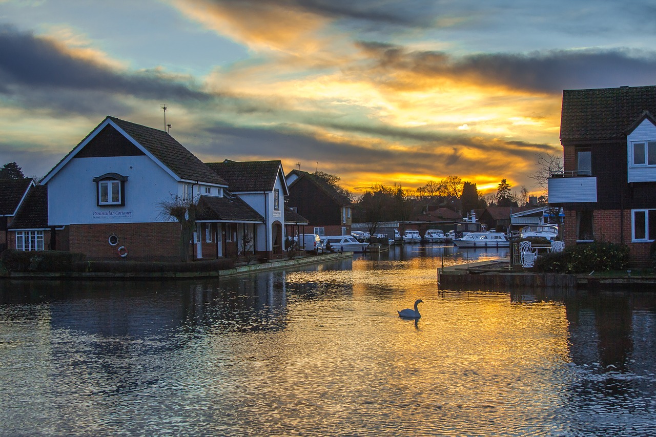 wroxham sunset england free photo