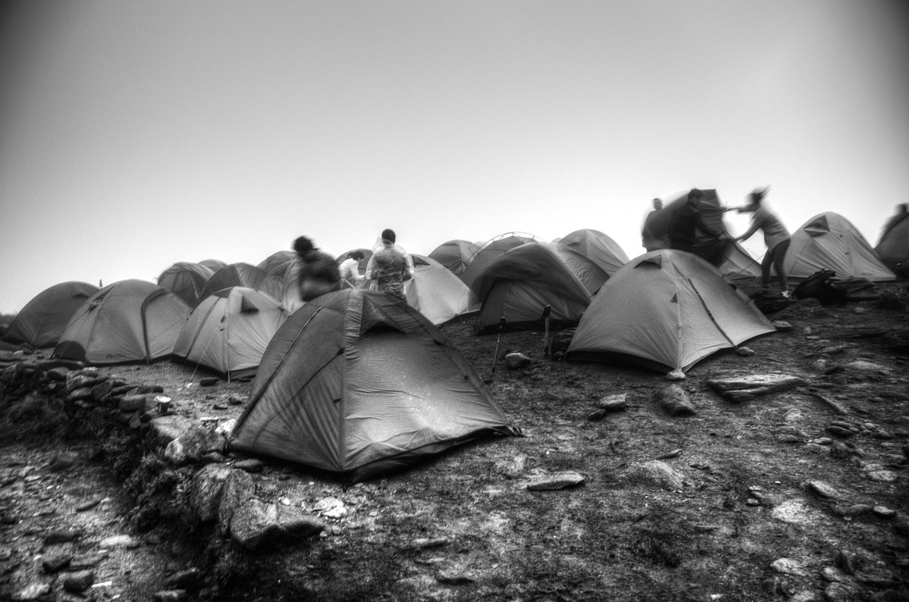 wugongshan tent cloudy day free photo