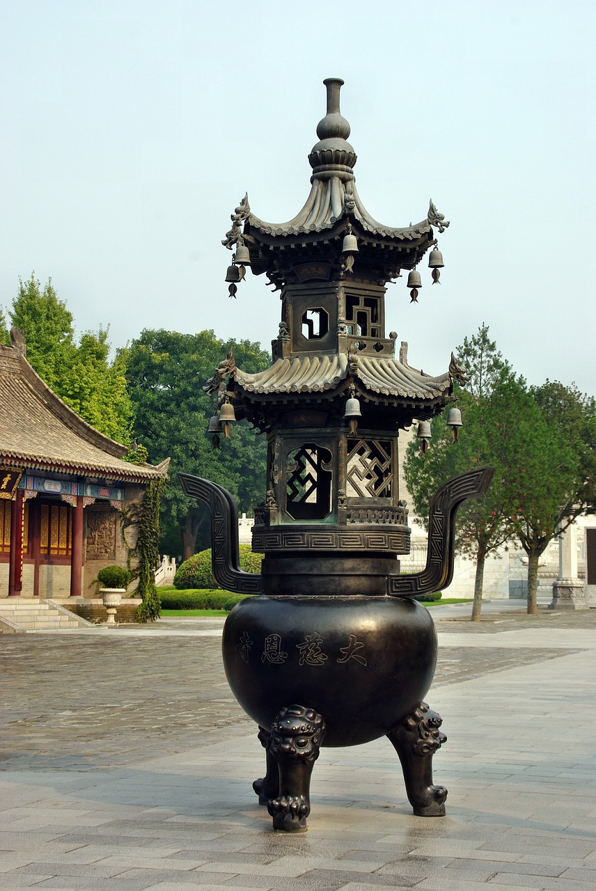 xian pagoda incense burner free photo