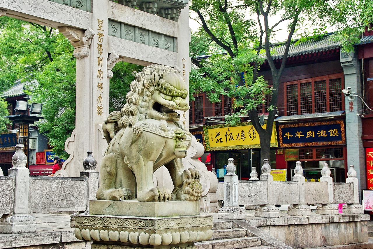 xian statue lion free photo