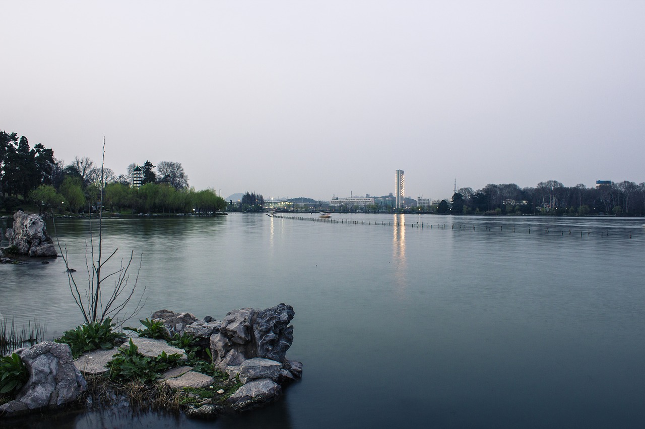 xuanwu lake twilight water features free photo