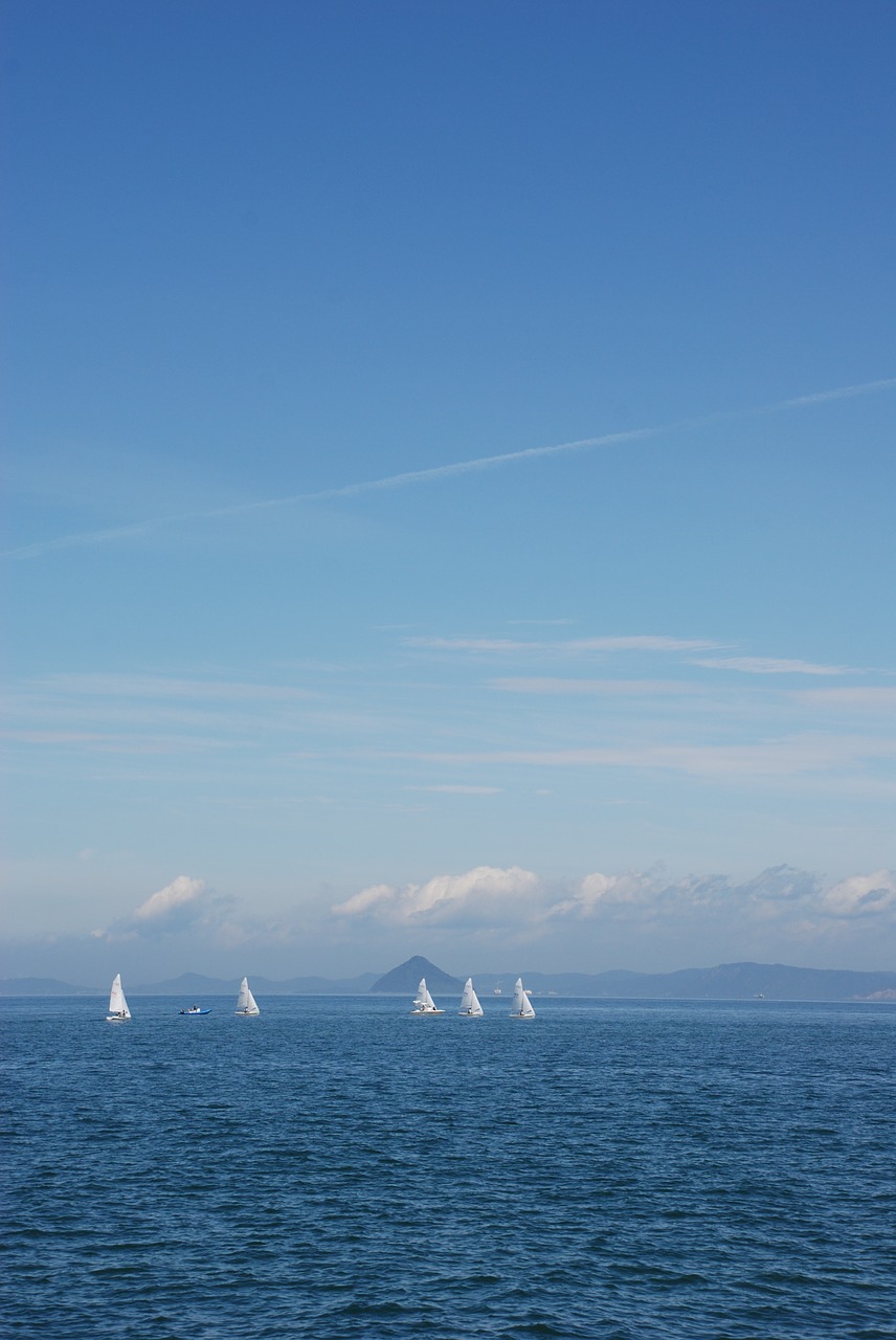 yacht setouchi blue sky free photo