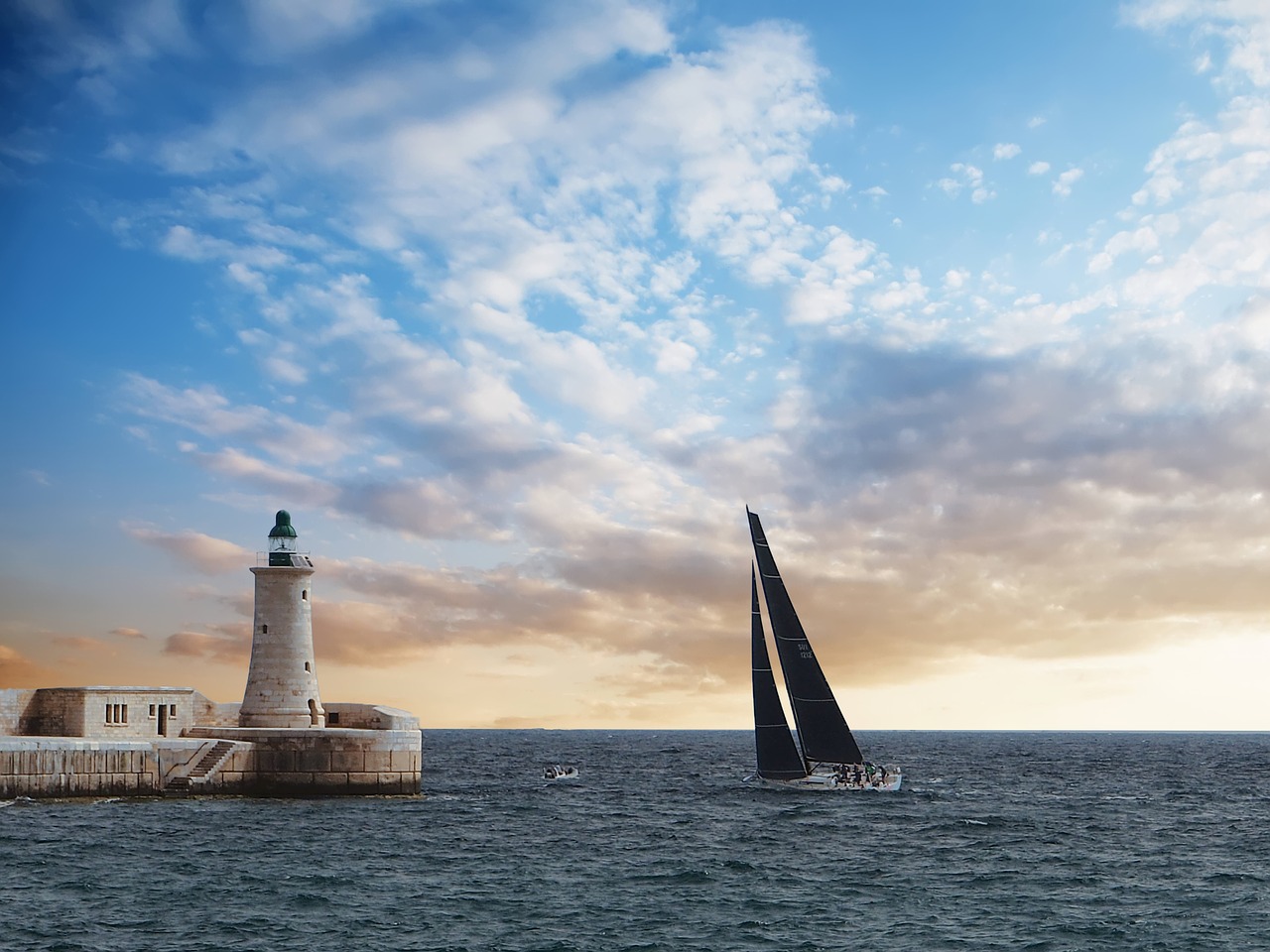 yacht malta harbor free photo