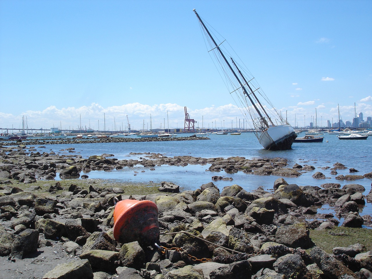 yacht  stranded  storm free photo