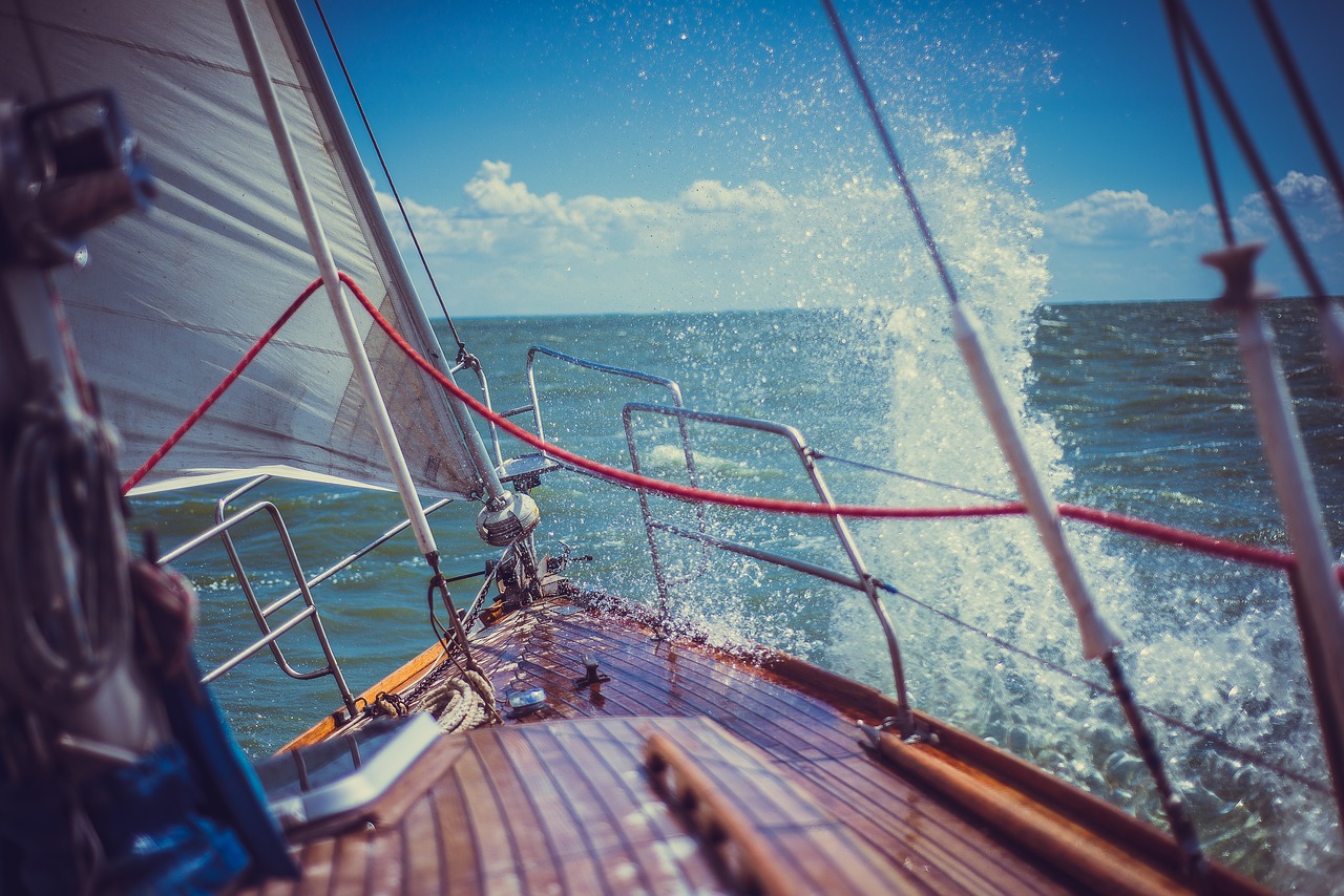 yacht  sea spray  ropes free photo