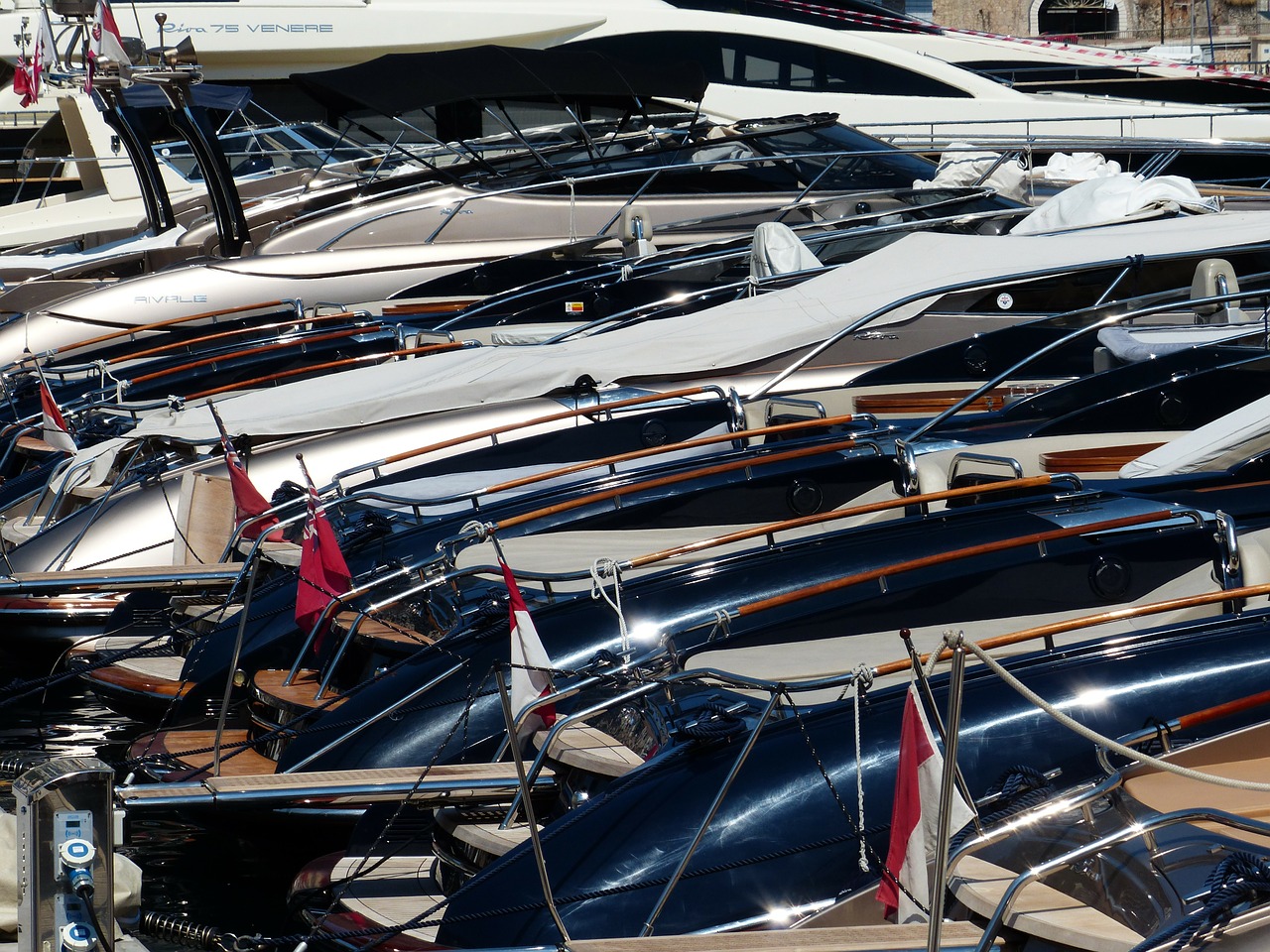 yachts boats densely crowded free photo