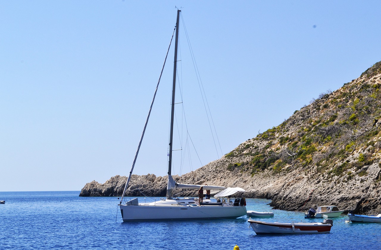 yachts boat landscape zakynthos island greece free photo