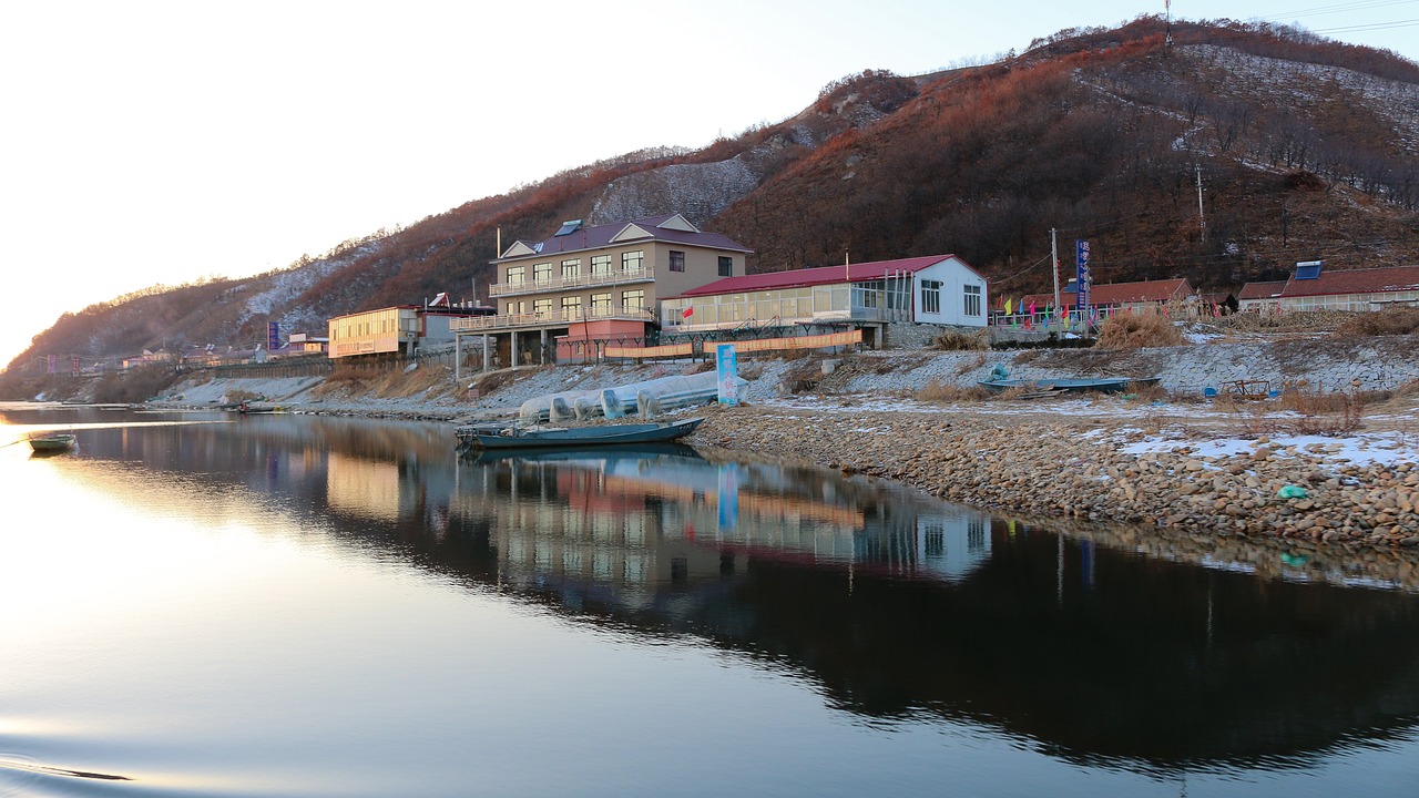 yalu river north korea shadow free photo