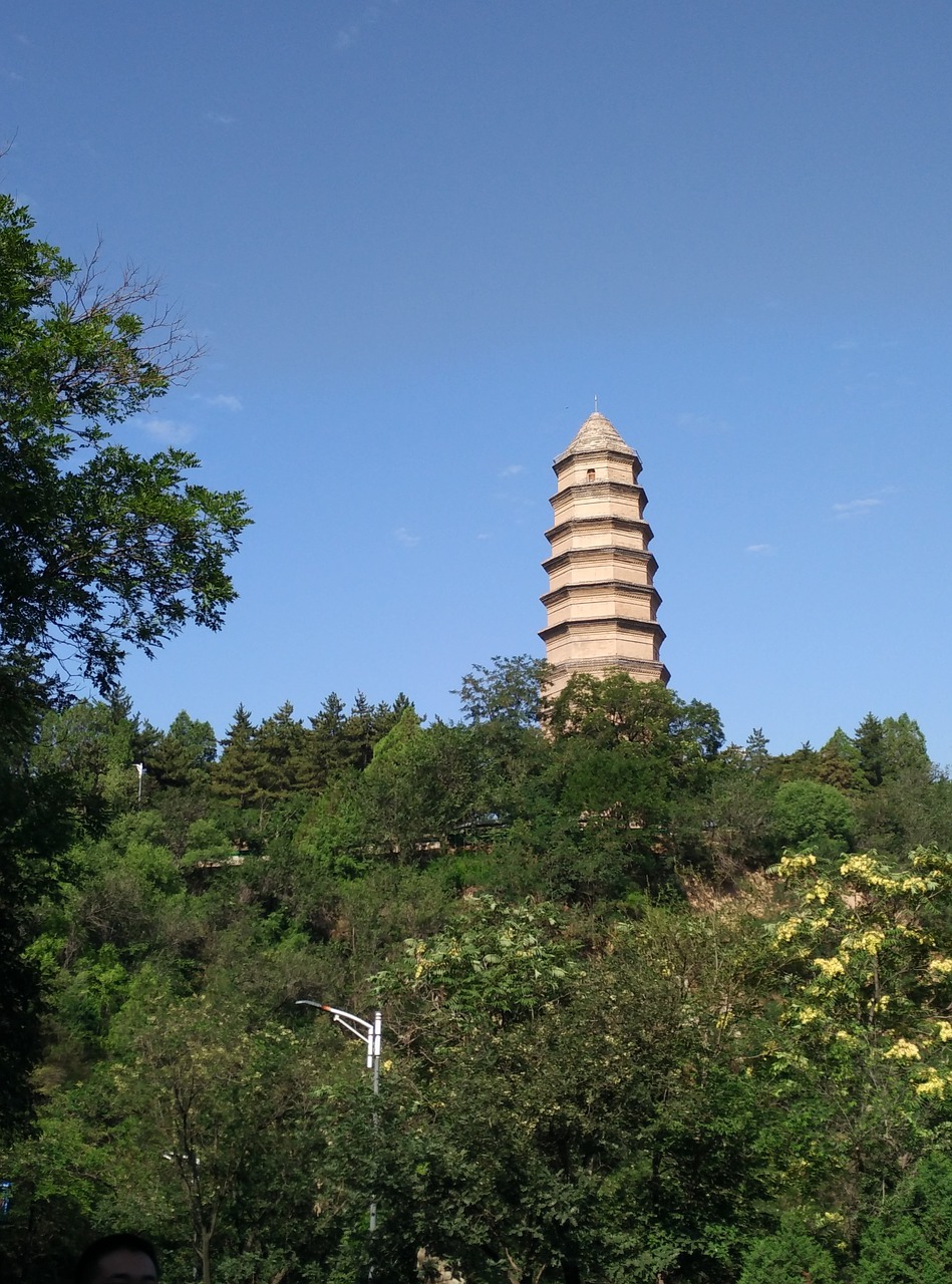 yan'an pagoda hill summer free photo