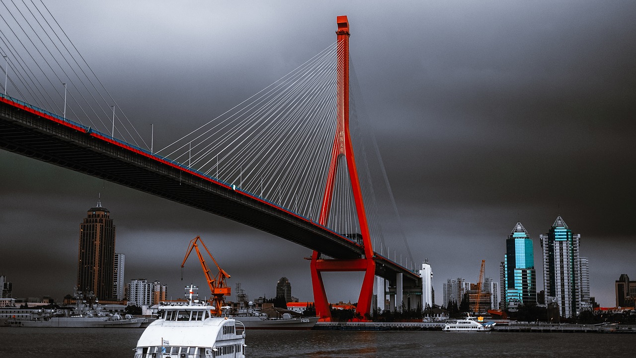 yangpu bridge  shanghai  china free photo