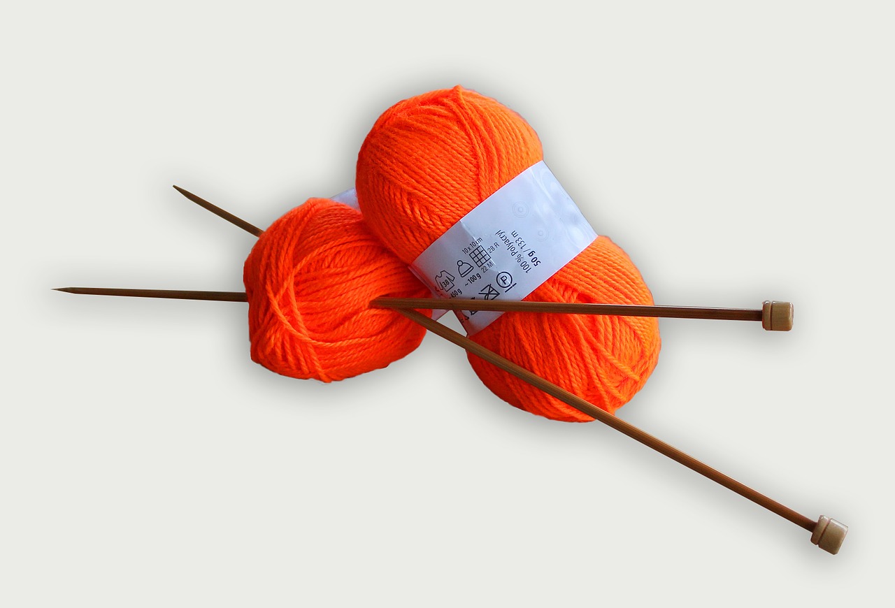 yarn knitting orange free photo