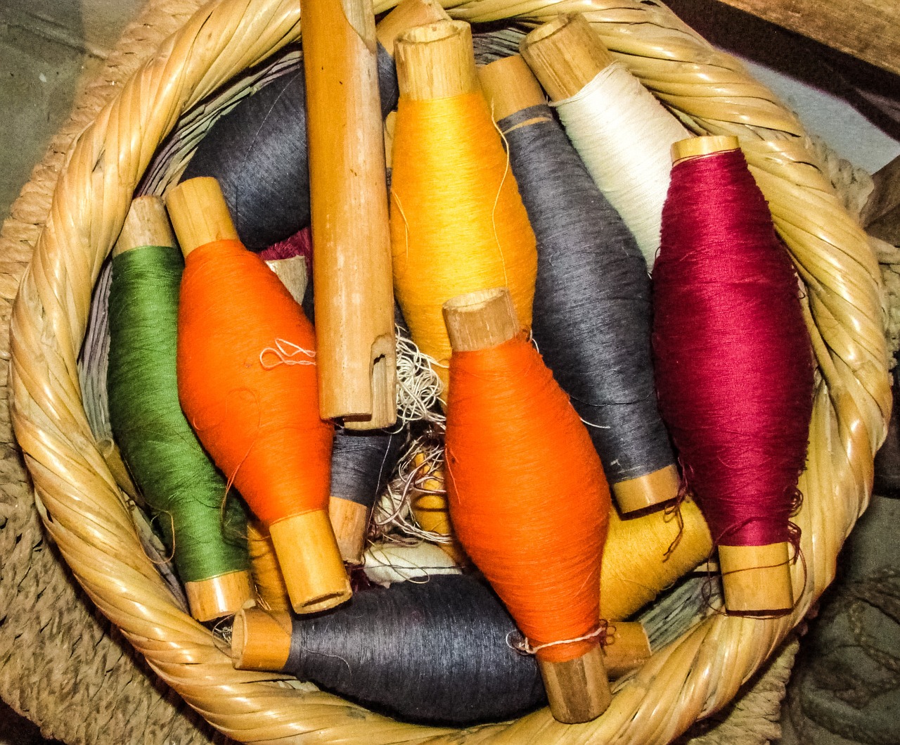 yarn basket colours free photo