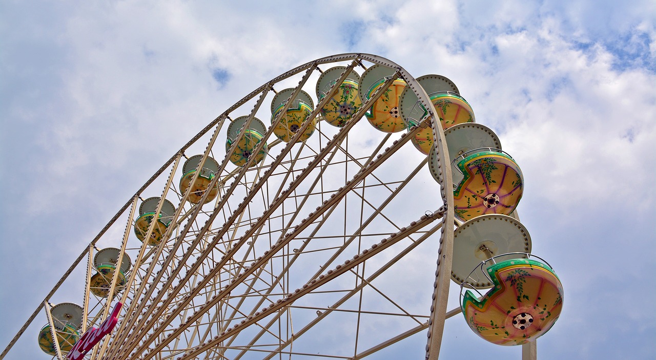 year market  ferris wheel  carousel free photo