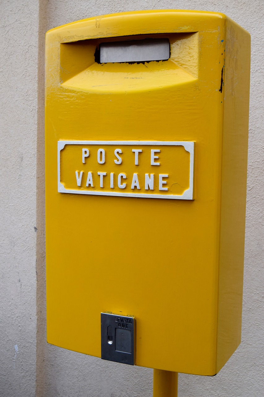 yellow post box vatican post free photo