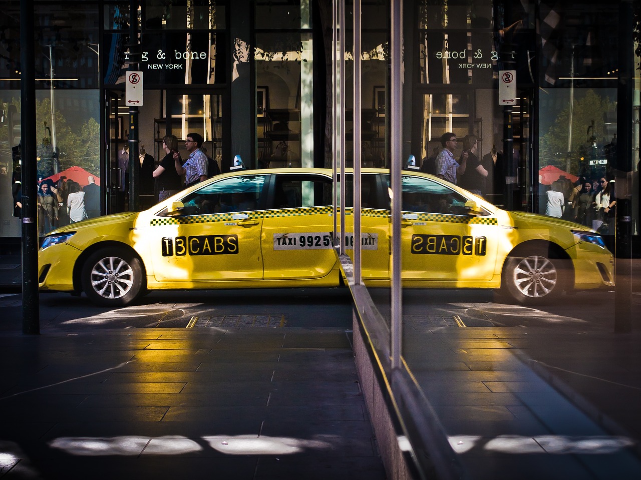 yellow taxi car free photo