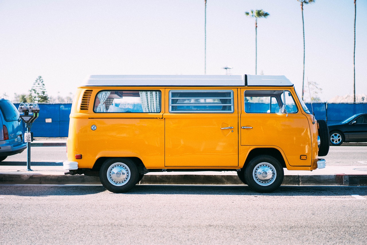 yellow car van free photo