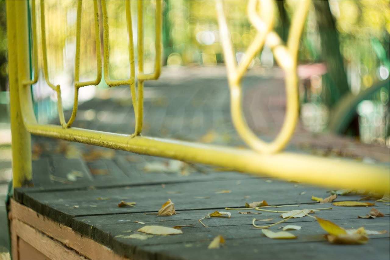 yellow railing wood free photo