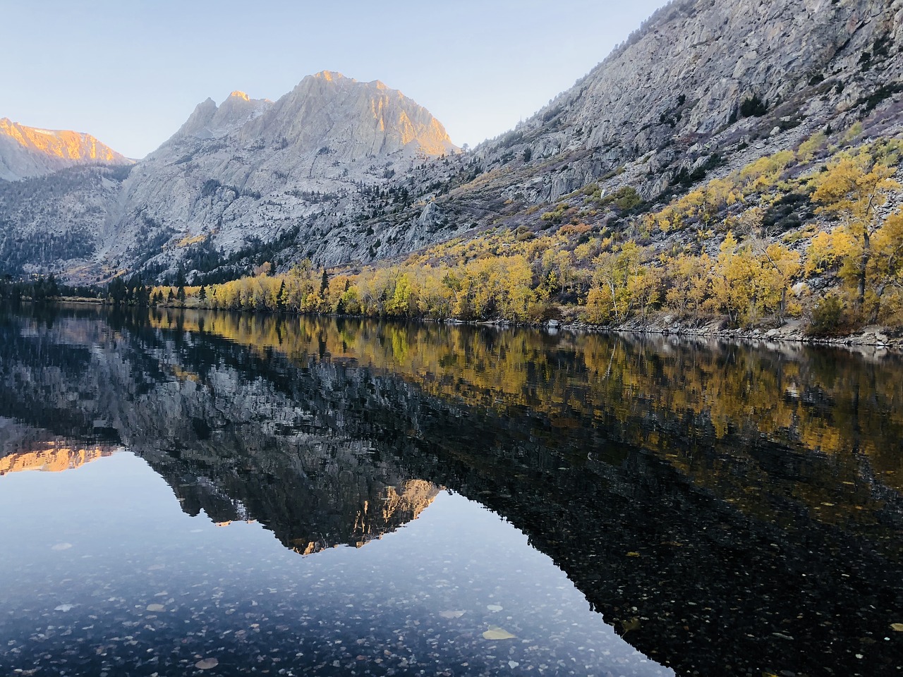 yellow mountain lake free photo