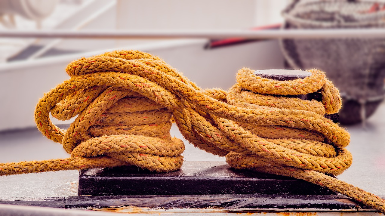 yellow  rope  fishing boat free photo