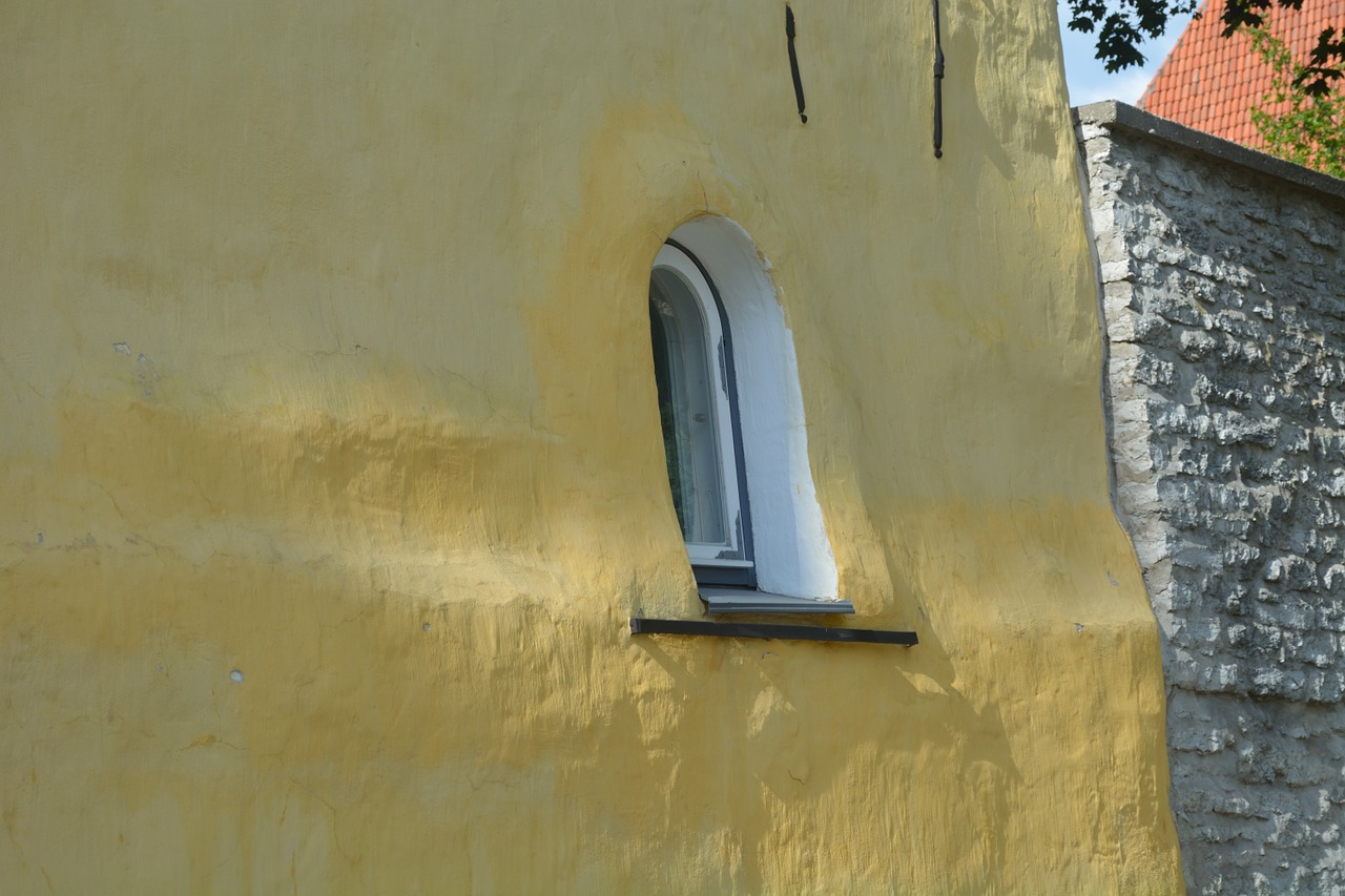 yellow house window exterior free photo