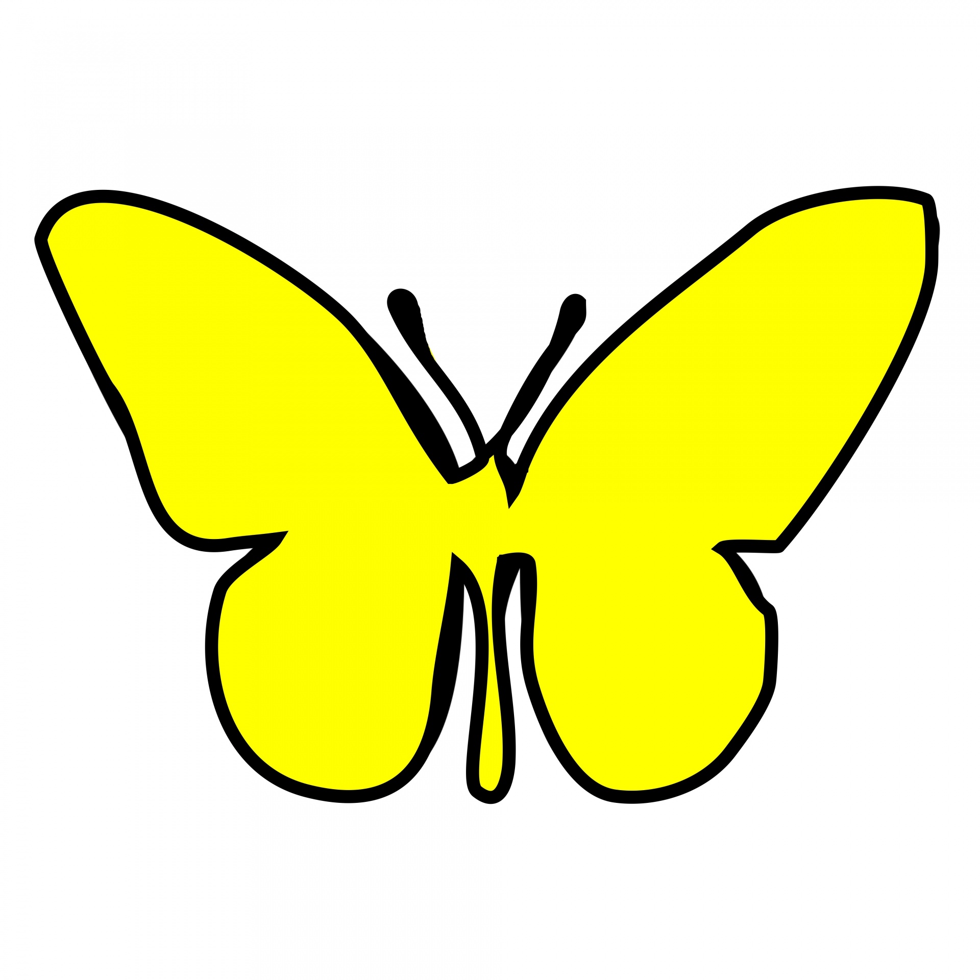 drawing yellow butterfly free photo