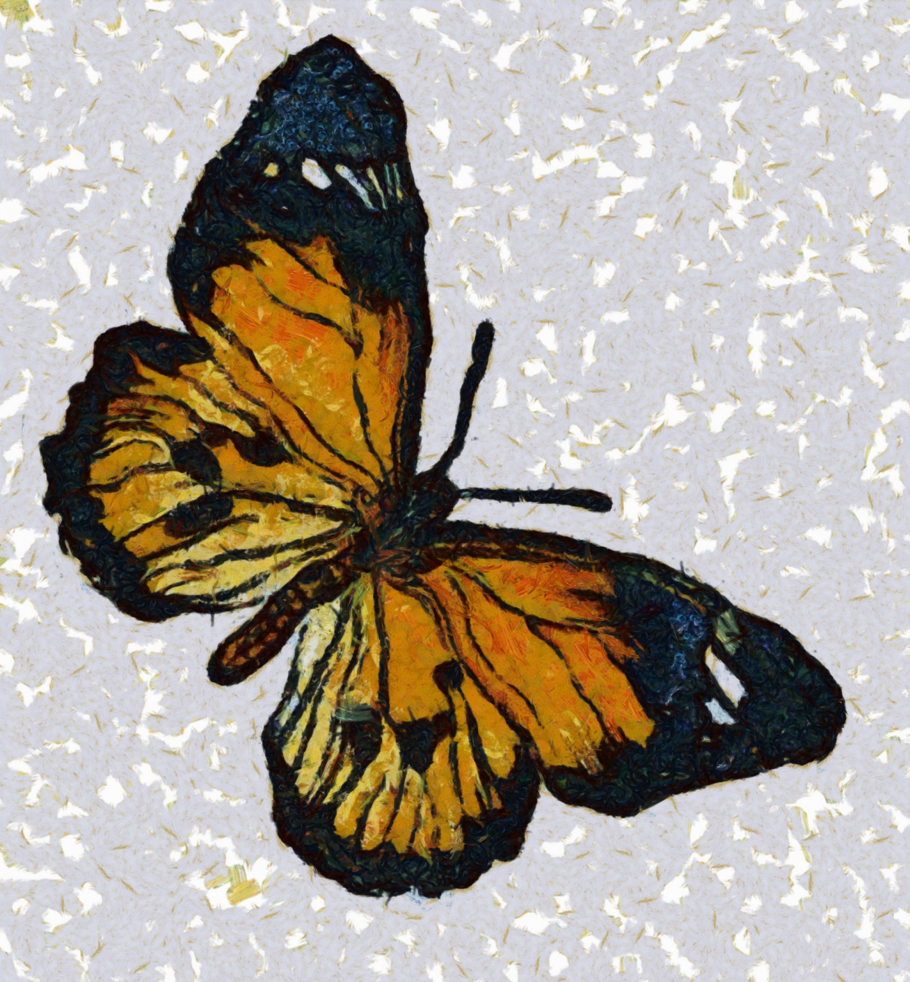 butterfly yellow painting free photo